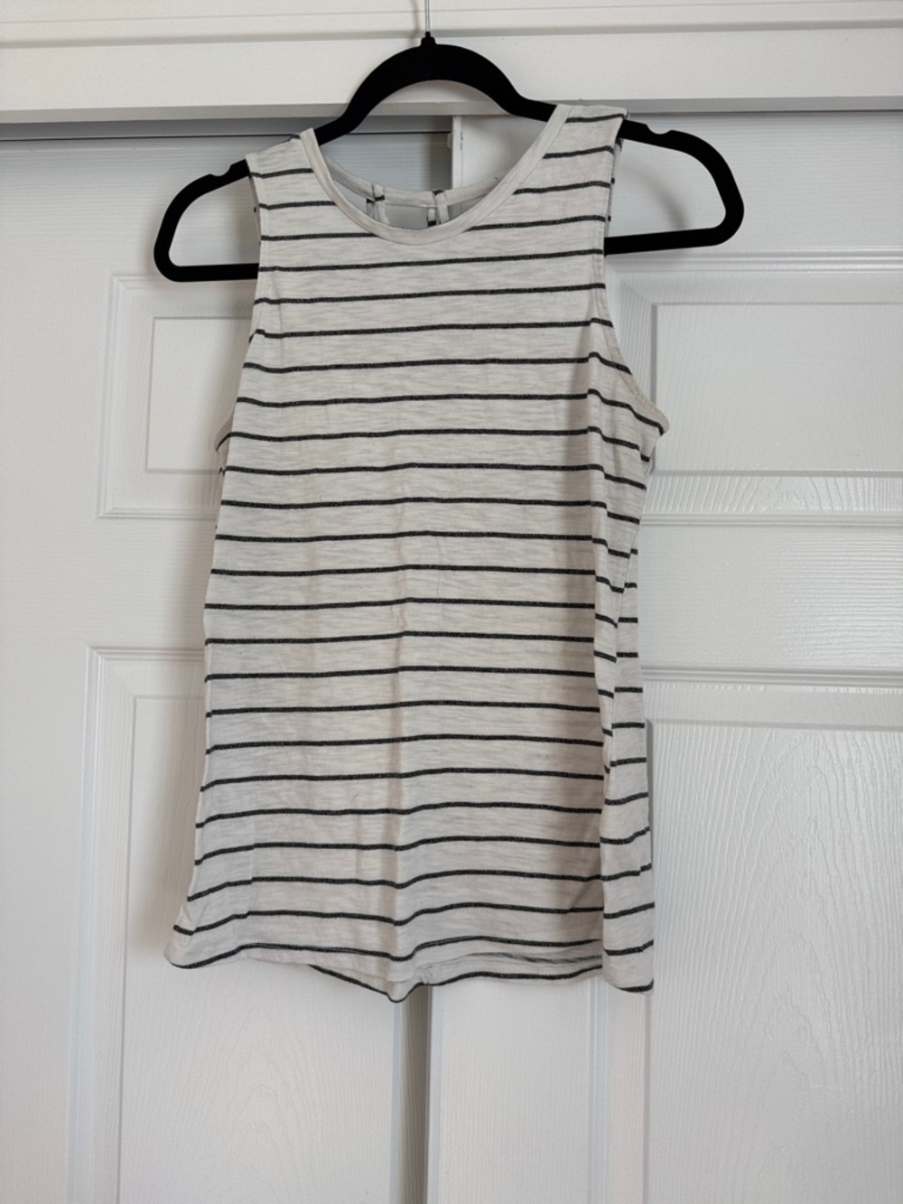 Maurices Cream and Black Striped Muscle Tee